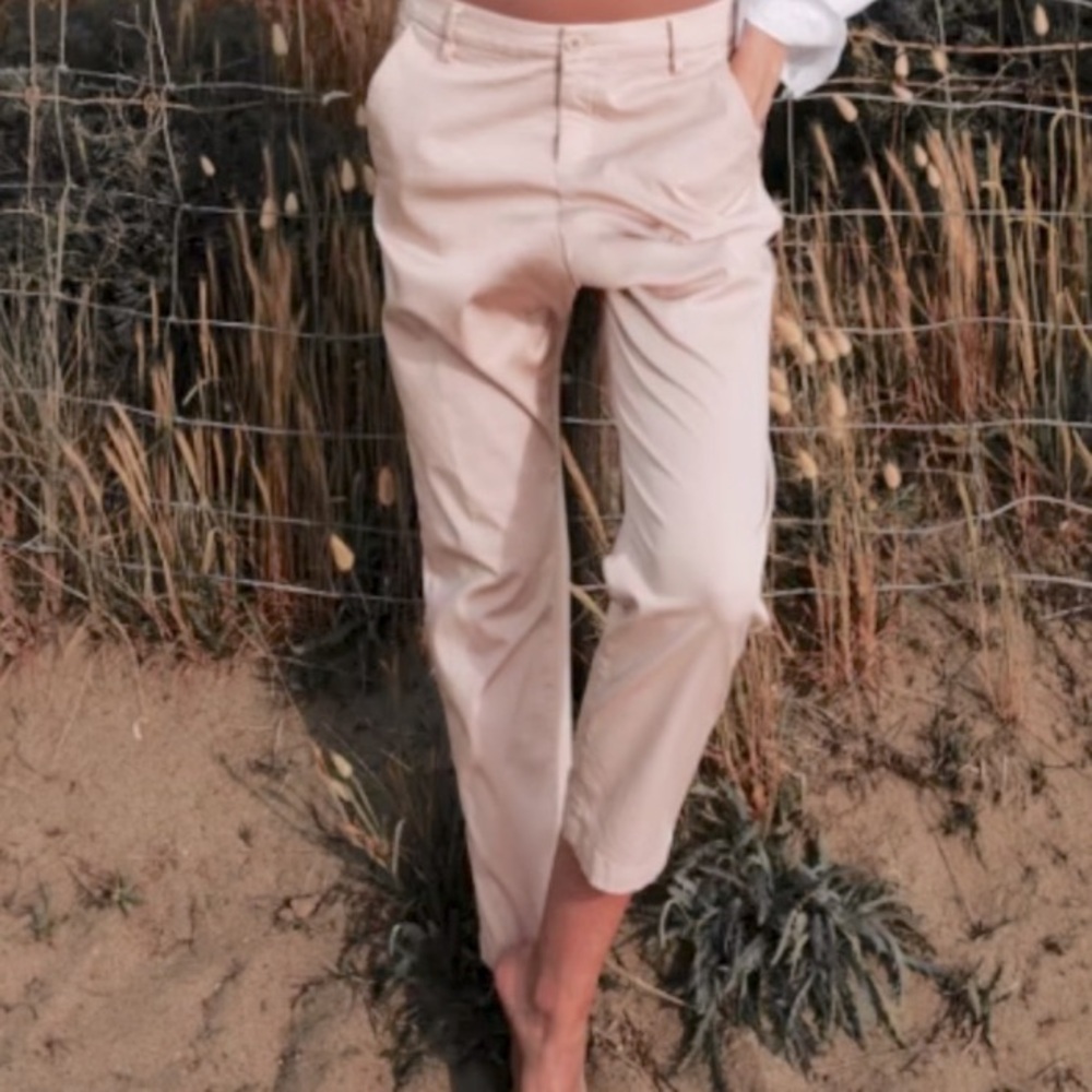 NEW Massimo Dutti 💯 %Linen Peach Trousers Size 6